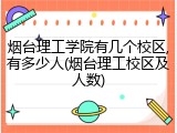 烟台理工学院有几个校区,有多少人(烟台理工校区及人数)