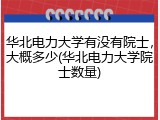 华北电力大学有没有院士，大概多少(华北电力大学院士数量)