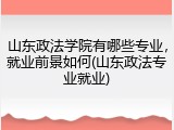 山东政法学院有哪些专业，就业前景如何(山东政法专业就业)