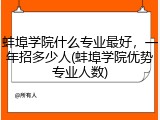 蚌埠学院什么专业最好，一年招多少人(蚌埠学院优势专业人数)