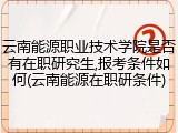 云南能源职业技术学院是否有在职研究生,报考条件如何(云南能源在职研条件)
