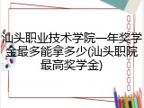 汕头职业技术学院一年奖学金最多能拿多少(汕头职院最高奖学金)