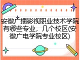安徽广播影视职业技术学院有哪些专业，几个校区(安徽广电学院专业校区)
