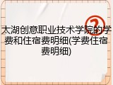 太湖创意职业技术学院的学费和住宿费明细(学费住宿费明细)
