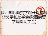 陕西国际商贸学院开设有哪些奖学和助学金(陕西商贸学院奖助学金)