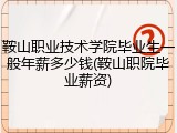 鞍山职业技术学院毕业生一般年薪多少钱(鞍山职院毕业薪资)