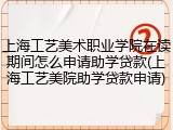 上海工艺美术职业学院在读期间怎么申请助学贷款(上海工艺美院助学贷款申请)