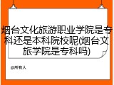 烟台文化旅游职业学院是专科还是本科院校呢(烟台文旅学院是专科吗)