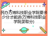 民办万博科技职业学院要多少分才能进(万博科技职业学院录取分)