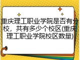 重庆理工职业学院是否有分校，共有多少个校区(重庆理工职业学院校区数量)