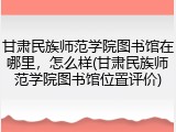 甘肃民族师范学院图书馆在哪里，怎么样(甘肃民族师范学院图书馆位置评价)