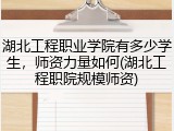 湖北工程职业学院有多少学生，师资力量如何(湖北工程职院规模师资)
