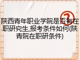 陕西青年职业学院是否有在职研究生,报考条件如何(陕青院在职研条件)
