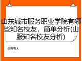 山东城市服务职业学院有哪些知名校友，简单分析(山服知名校友分析)