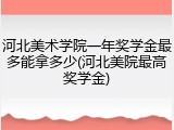 河北美术学院一年奖学金最多能拿多少(河北美院最高奖学金)