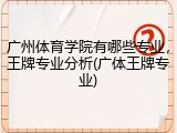 广州体育学院有哪些专业，王牌专业分析(广体王牌专业)