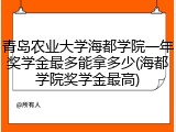 青岛农业大学海都学院一年奖学金最多能拿多少(海都学院奖学金最高)