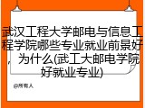 武汉工程大学邮电与信息工程学院哪些专业就业前景好，为什么(武工大邮电学院好就业专业)