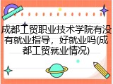 成都工贸职业技术学院有没有就业指导，好就业吗(成都工贸就业情况)