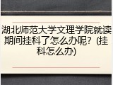湖北师范大学文理学院就读期间挂科了怎么办呢？(挂科怎么办)