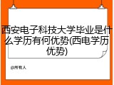 西安电子科技大学毕业是什么学历有何优势(西电学历优势)