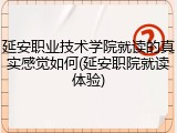 延安职业技术学院就读的真实感觉如何(延安职院就读体验)