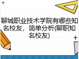 聊城职业技术学院有哪些知名校友，简单分析(聊职知名校友)