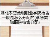 湖北孝感美珈职业学院宿舍一般是怎么分配的(孝感美珈职院宿舍分配)