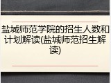 盐城师范学院的招生人数和计划解读(盐城师范招生解读)