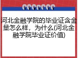 河北金融学院的毕业证含金量怎么样，为什么(河北金融学院毕业证价值)