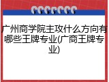 广州商学院主攻什么方向有哪些王牌专业(广商王牌专业)