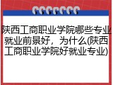 陕西工商职业学院哪些专业就业前景好，为什么(陕西工商职业学院好就业专业)
