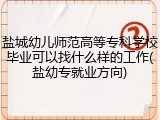 盐城幼儿师范高等专科学校毕业可以找什么样的工作(盐幼专就业方向)