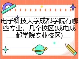 电子科技大学成都学院有哪些专业，几个校区(成电成都学院专业校区)