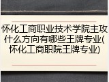 怀化工商职业技术学院主攻什么方向有哪些王牌专业(怀化工商职院王牌专业)