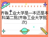 齐鲁工业大学是一本还是本科第二批(齐鲁工业大学批次)