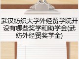 武汉纺织大学外经贸学院开设有哪些奖学和助学金(武纺外经贸奖学金)