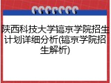 陕西科技大学镐京学院招生计划详细分析(镐京学院招生解析)
