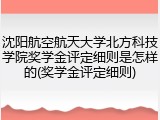 沈阳航空航天大学北方科技学院奖学金评定细则是怎样的(奖学金评定细则)