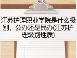 江苏护理职业学院是什么级别，公办还是民办(江苏护理级别性质)