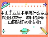中山职业技术学院什么专业就业比较好，原因是啥(中山职院好就业专业)