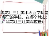 黑龙江三江美术职业学院是哪里的学校，在哪个城市(黑龙江三江美院位置)
