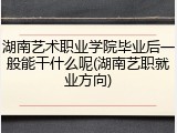 湖南艺术职业学院毕业后一般能干什么呢(湖南艺职就业方向)