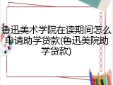 鲁迅美术学院在读期间怎么申请助学贷款(鲁迅美院助学贷款)
