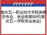 重庆五一职业技术学院有哪些专业，就业前景如何(重庆五一学院专业就业)