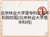 北京林业大学是专科还是本科院校呢(北京林业大学是本科吗)