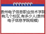 贵州电子信息职业技术学院有几个校区,有多少人(贵州电子信息学院规模)