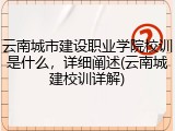 云南城市建设职业学院校训是什么，详细阐述(云南城建校训详解)