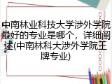 中南林业科技大学涉外学院最好的专业是哪个，详细阐述(中南林科大涉外学院王牌专业)