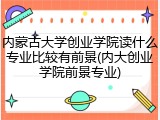 内蒙古大学创业学院读什么专业比较有前景(内大创业学院前景专业)